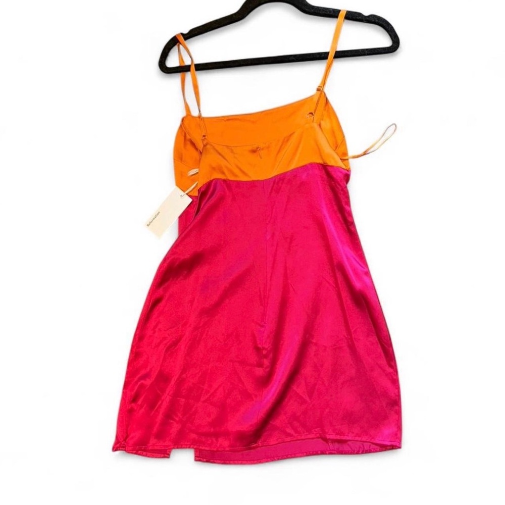 Reformation Jasmin Silk Orange and Pink Mini Dress - Picture 4 of 5